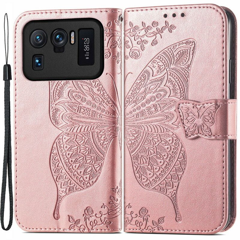Leren Hoesje Xiaomi Mi 11 Ultra Halve Vlinders Bescherming Hoesje