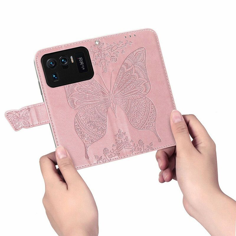 Leren Hoesje Xiaomi Mi 11 Ultra Halve Vlinders Bescherming Hoesje