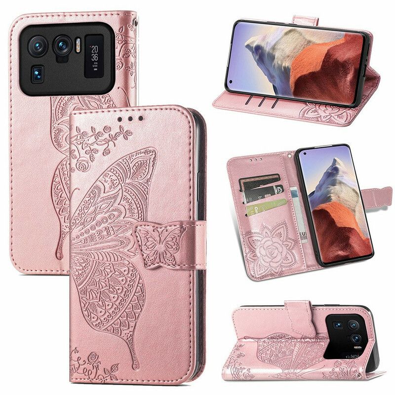 Leren Hoesje Xiaomi Mi 11 Ultra Halve Vlinders Bescherming Hoesje