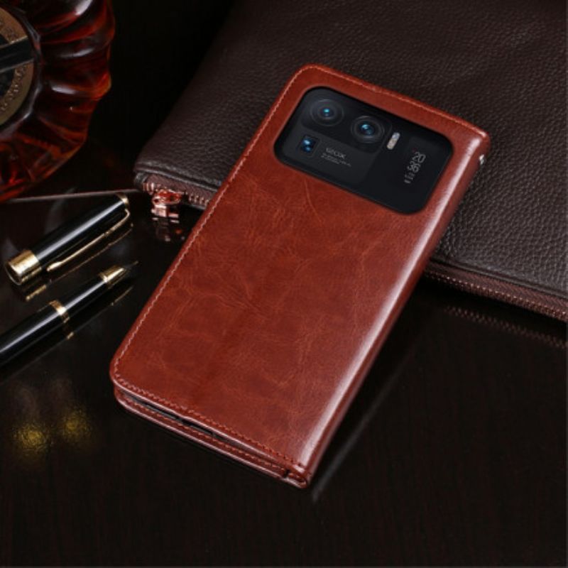Leren Hoesje Xiaomi Mi 11 Ultra Imitatieleer Idewei Bescherming Hoesje