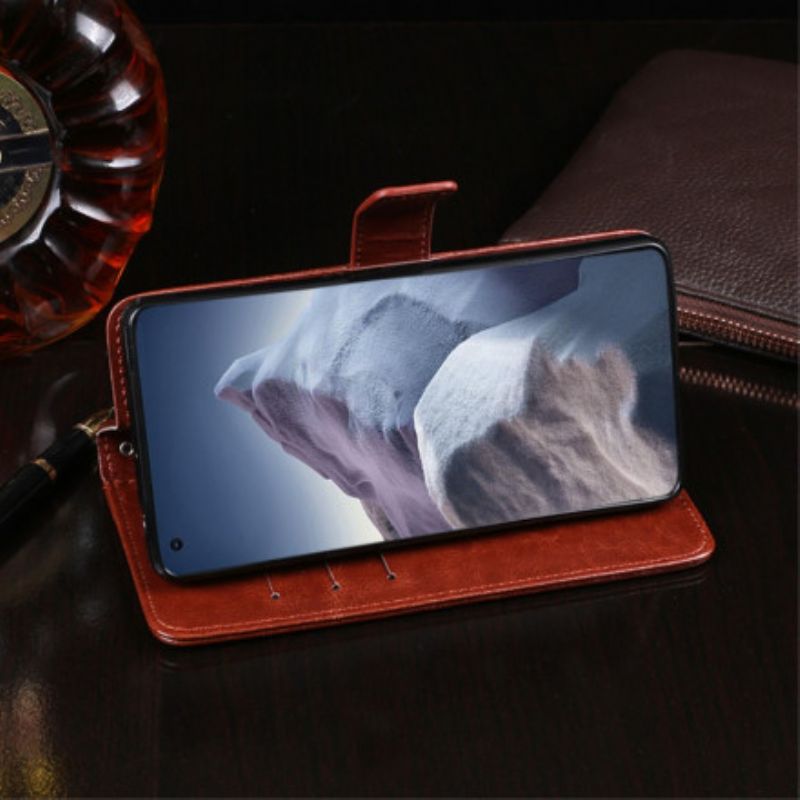 Leren Hoesje Xiaomi Mi 11 Ultra Imitatieleer Idewei Bescherming Hoesje