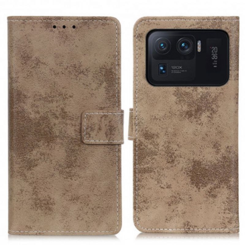 Leren Hoesje Xiaomi Mi 11 Ultra Vintage Leereffect Bescherming Hoesje