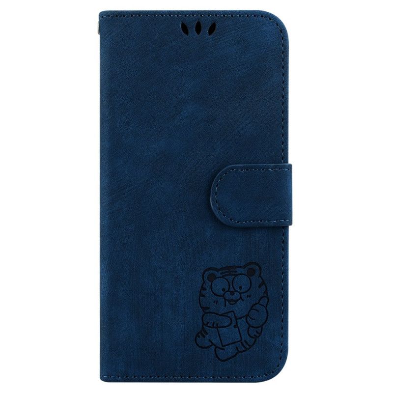 Leren Hoesje Realme 12 / 12x 5g Schattige Tijger Bescherming Hoesje