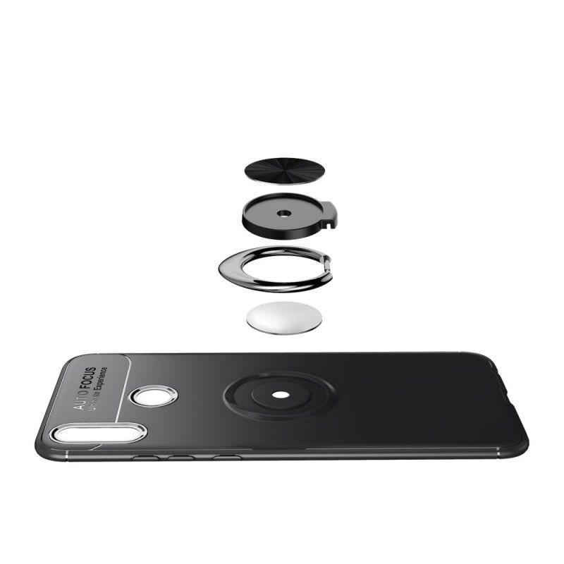 Cover Hoesje Honor 8X Rood Zwart Telefoonhoesje Ultramagnetische Ring