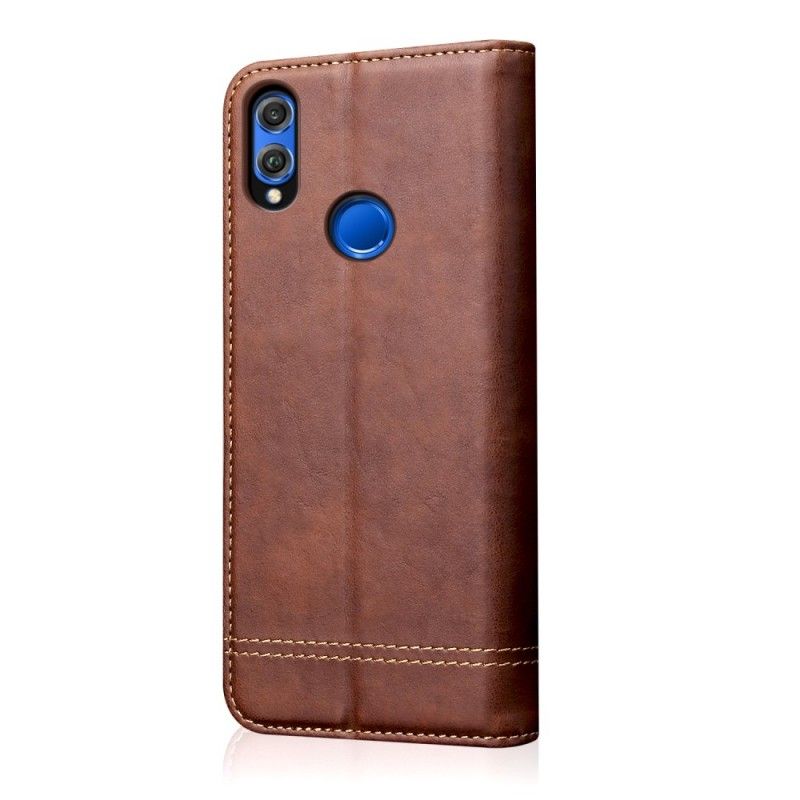 Folio-hoesje Honor 8X Rood Zwart Gestikt Leereffect