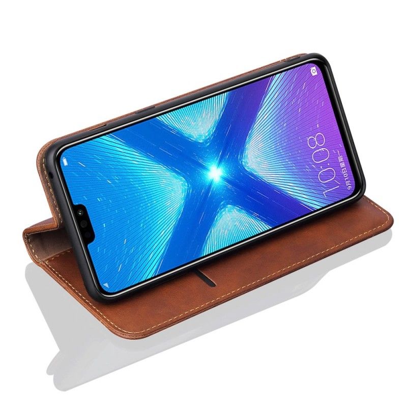 Folio-hoesje Honor 8X Rood Zwart Gestikt Leereffect