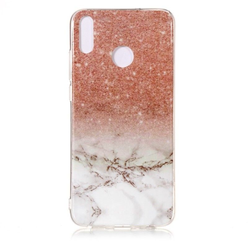 Hoesje Honor 8X Wit Zwart Marmeren Glitter