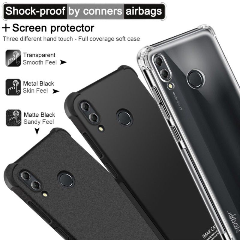 Hoesje voor Honor 8X Transparant Zwart Imak Huidgevoel
