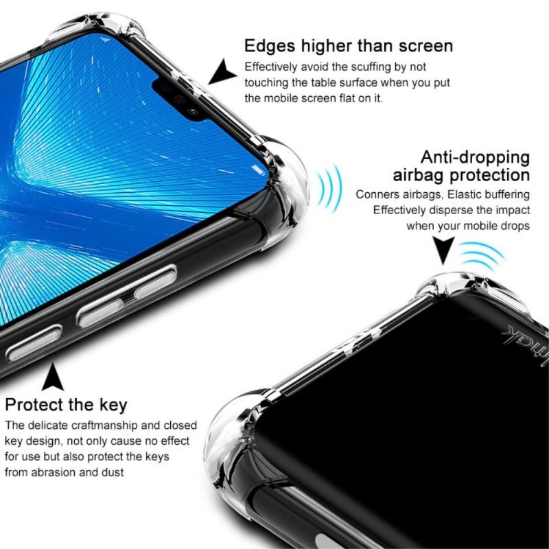Hoesje voor Honor 8X Transparant Zwart Imak Huidgevoel