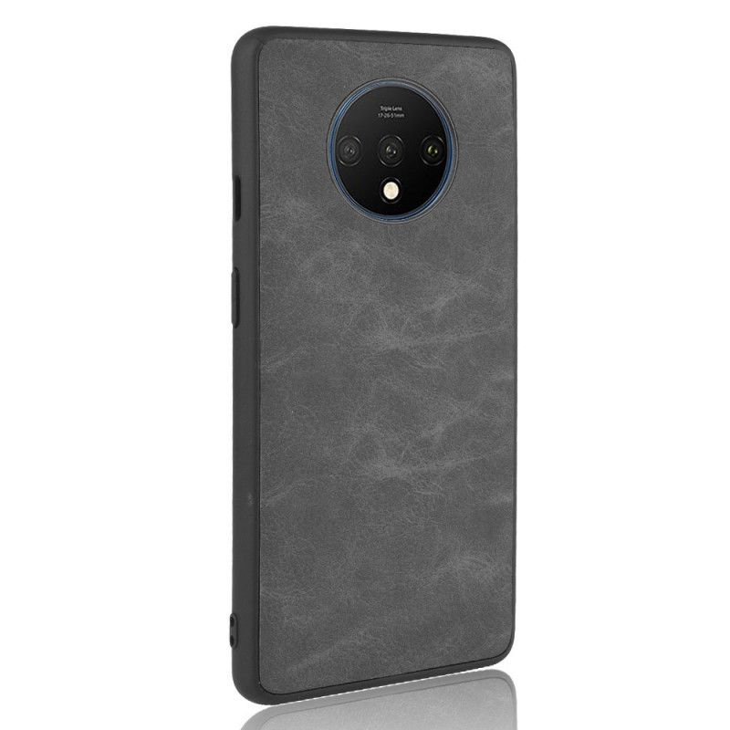 Case Hoesje OnePlus 7T Donkerblauw Grijs Telefoonhoesje Premium Leereffect