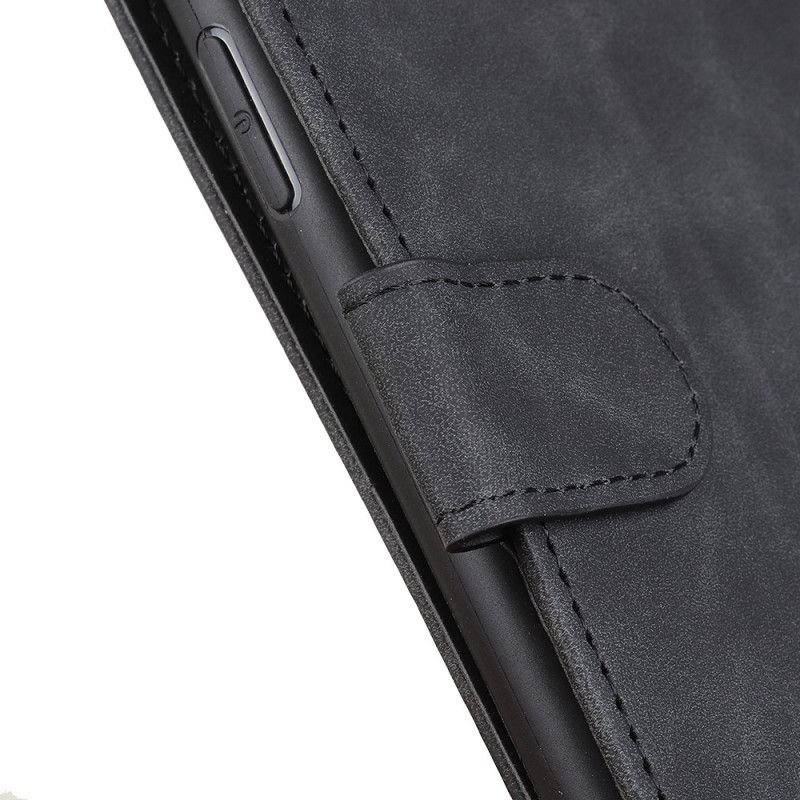 Flip Case Leren OnePlus 7T Rood Zwart Vintage Khazneh Leereffect Mat