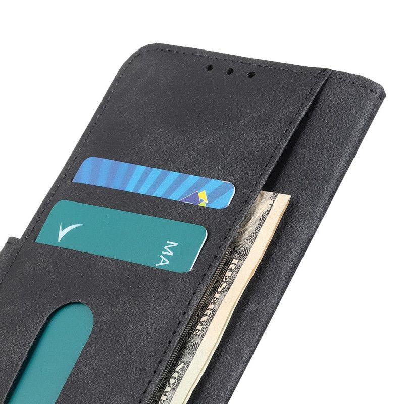 Flip Case Leren OnePlus 7T Rood Zwart Vintage Khazneh Leereffect Mat