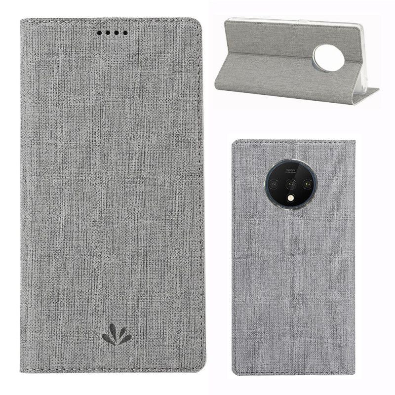 Folio-hoesje OnePlus 7T Grijs Zwart Getextureerde Vili Dmx