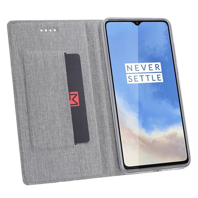 Folio-hoesje OnePlus 7T Grijs Zwart Getextureerde Vili Dmx