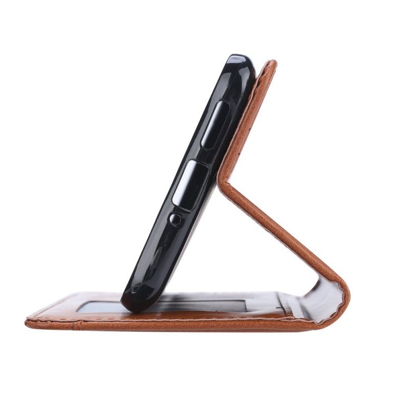 Folio-hoesje OnePlus 7T Rood Zwart Kaarthouder Van Imitatieleer