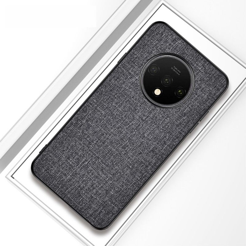 Hoesje OnePlus 7T Grijs Zwart Stof Textuur