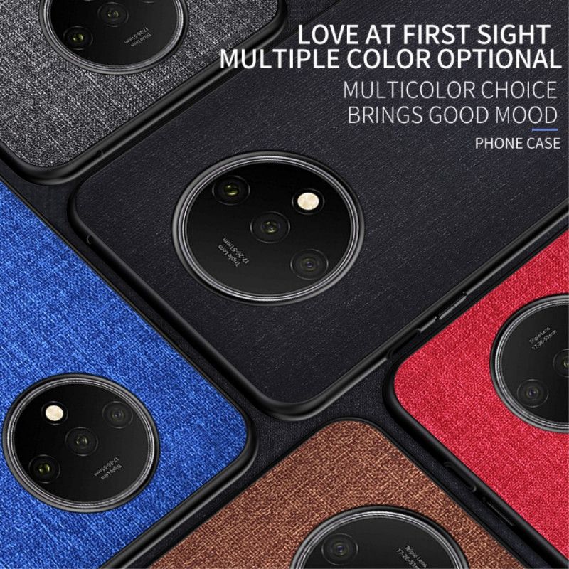 Hoesje OnePlus 7T Grijs Zwart Stof Textuur