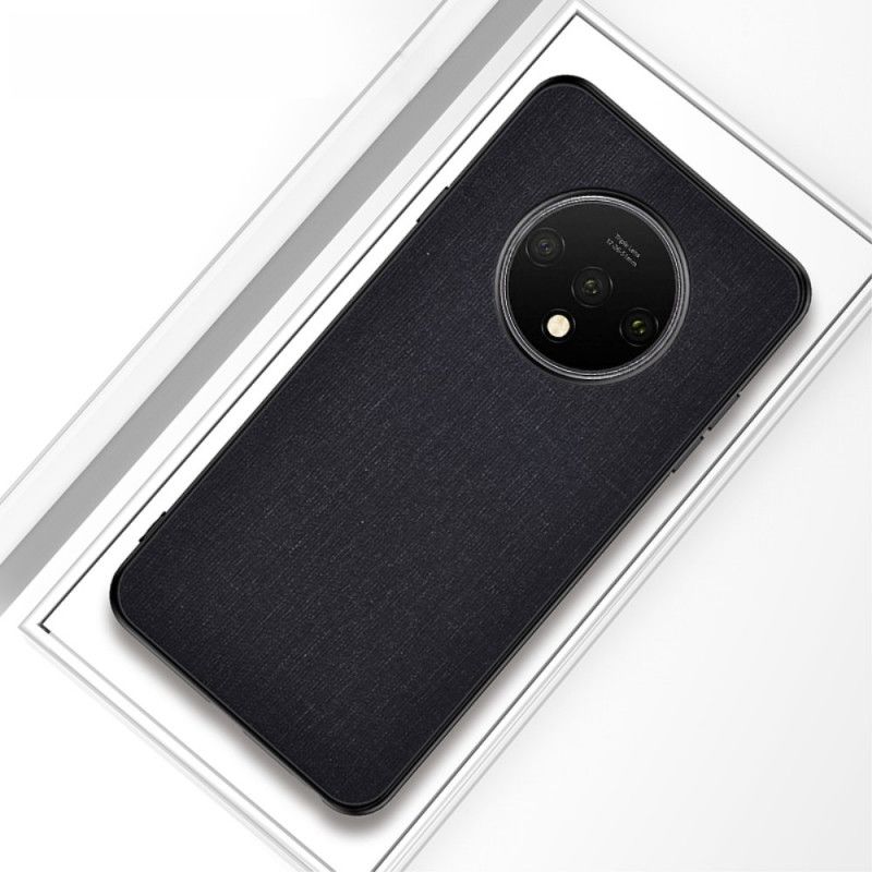 Hoesje OnePlus 7T Grijs Zwart Stof Textuur
