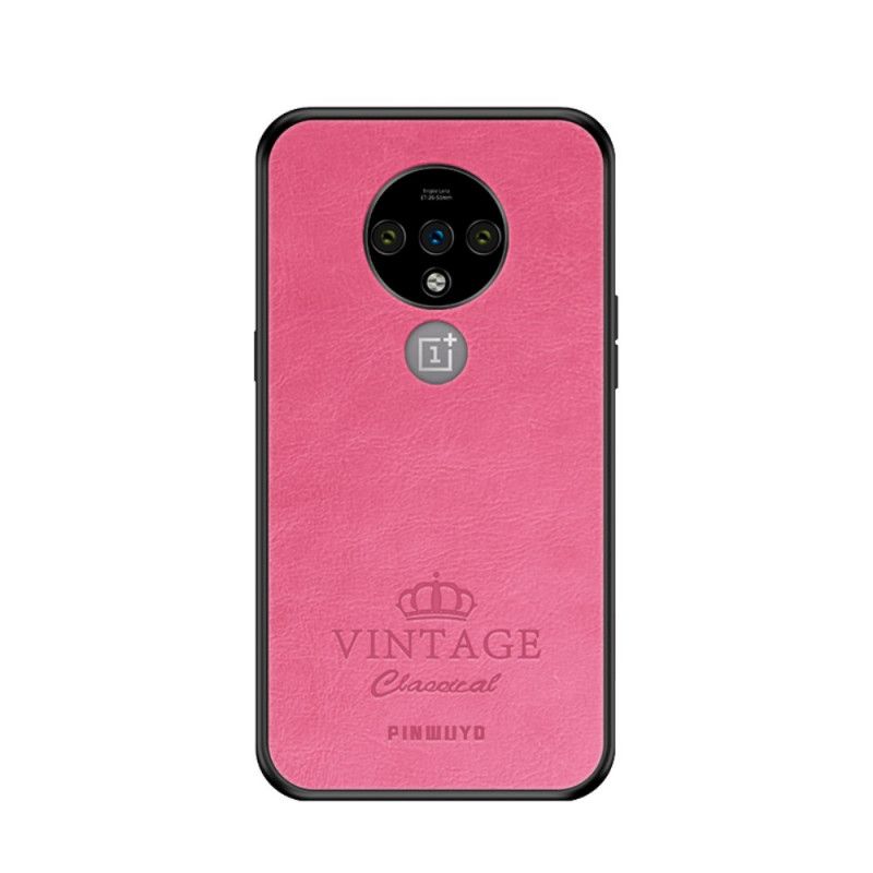 Hoesje OnePlus 7T Magenta Zwart Eervolle Vintage Pinwuyo