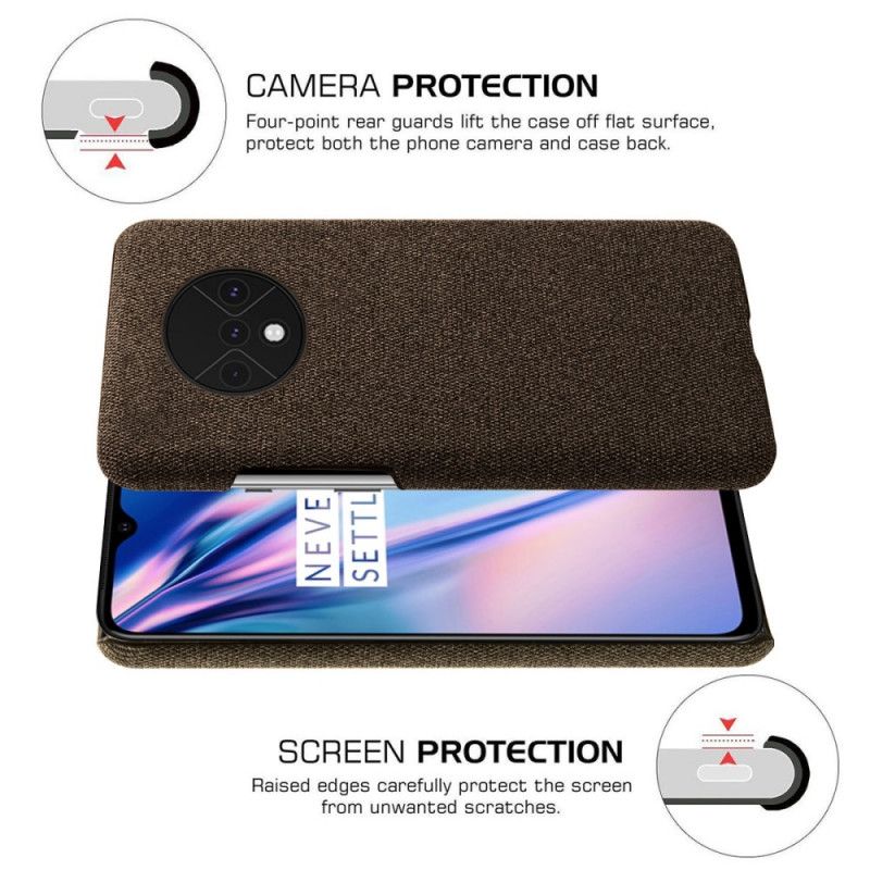 Hoesje OnePlus 7T Rood Stof Textuur