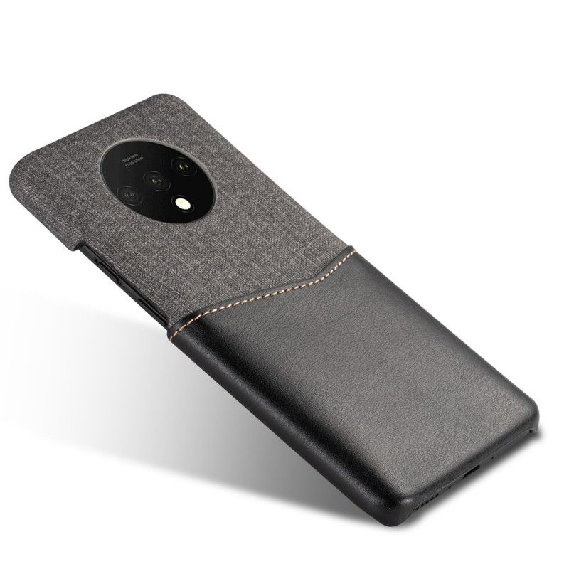 Hoesje OnePlus 7T Rood Zwart Stoffen Sleuf