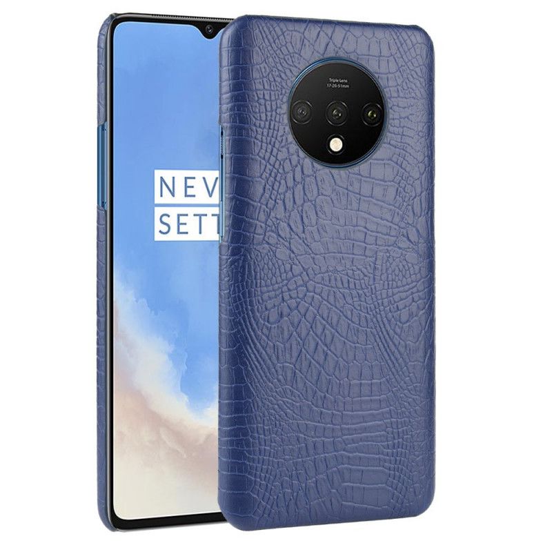 Hoesje OnePlus 7T Wit Zwart Effect Van Krokodillenleer