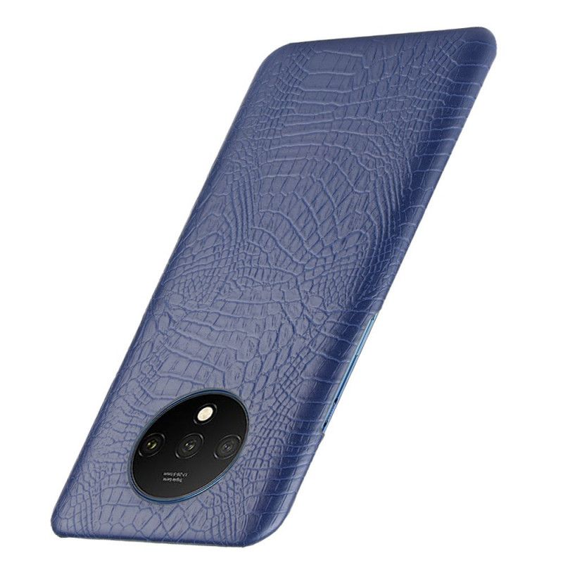 Hoesje OnePlus 7T Wit Zwart Effect Van Krokodillenleer