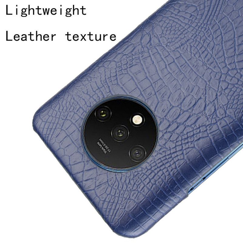 Hoesje OnePlus 7T Wit Zwart Effect Van Krokodillenleer