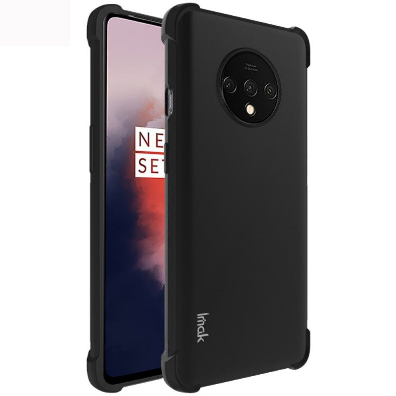 Hoesje voor OnePlus 7T Grijs Zwart Flexibele Siliconen Met Imak-Schermfolie