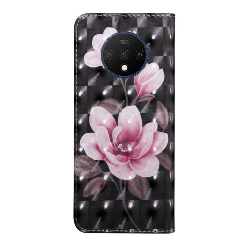 Leren Hoesje OnePlus 7T Bloemen Bloeien