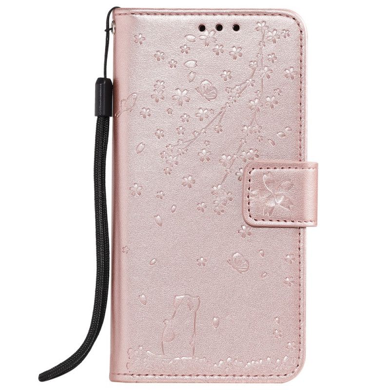 Leren Hoesje OnePlus 7T Magenta Grijs String Mijmering