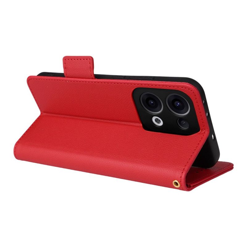 Bescherming Hoesje Oppo Reno 13 5g Lychee Kunstleren Bandje