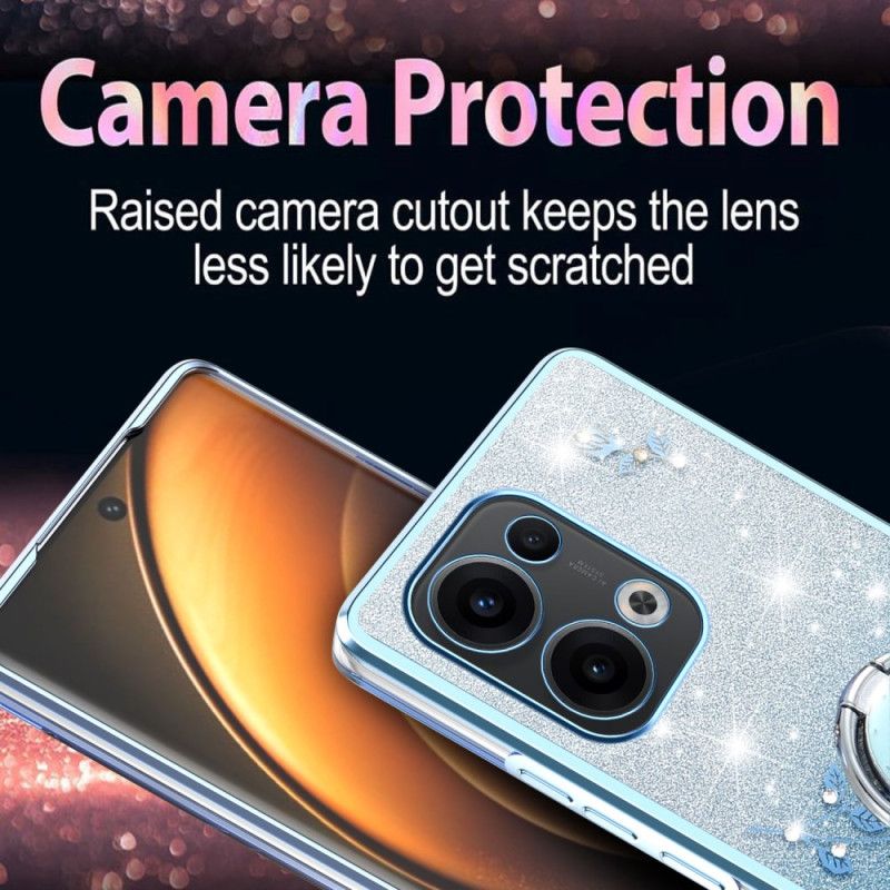 Hoesje Oppo Reno 13 5g Bevestiging Met Strass-ring Bescherming Hoesje