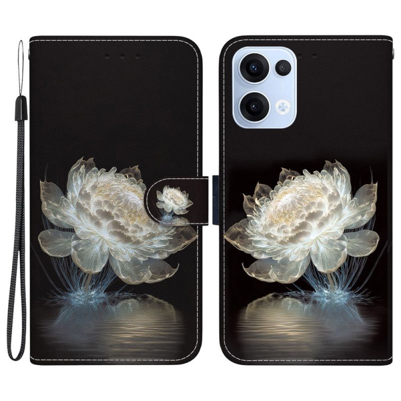 Leren Hoesje Oppo Reno 13 5g Kristallen Pioenroos