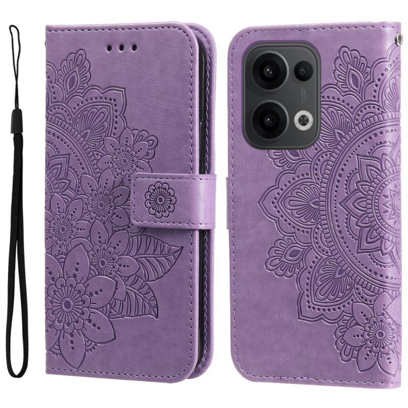 Leren Hoesje Oppo Reno 13 5g Mandala-print Met Bandje Bescherming Hoesje