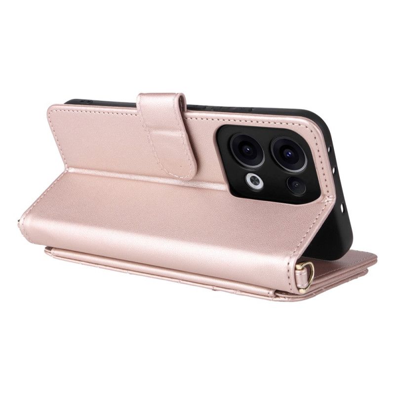 Leren Hoesje Oppo Reno 13 5g Retro Design Met Bandje En Schouderband