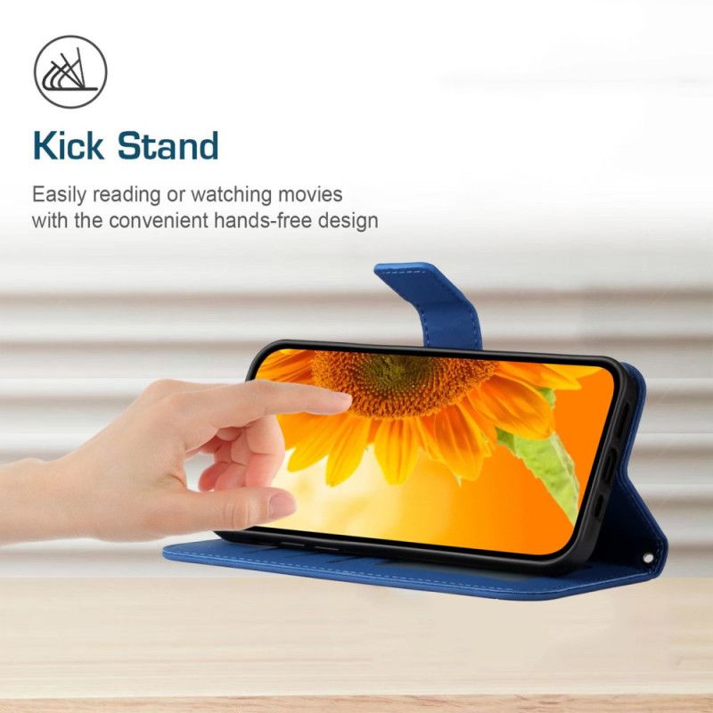 Leren Hoesje Oppo Reno 13 5g Zonnebloemprint Met Bandje Bescherming Hoesje