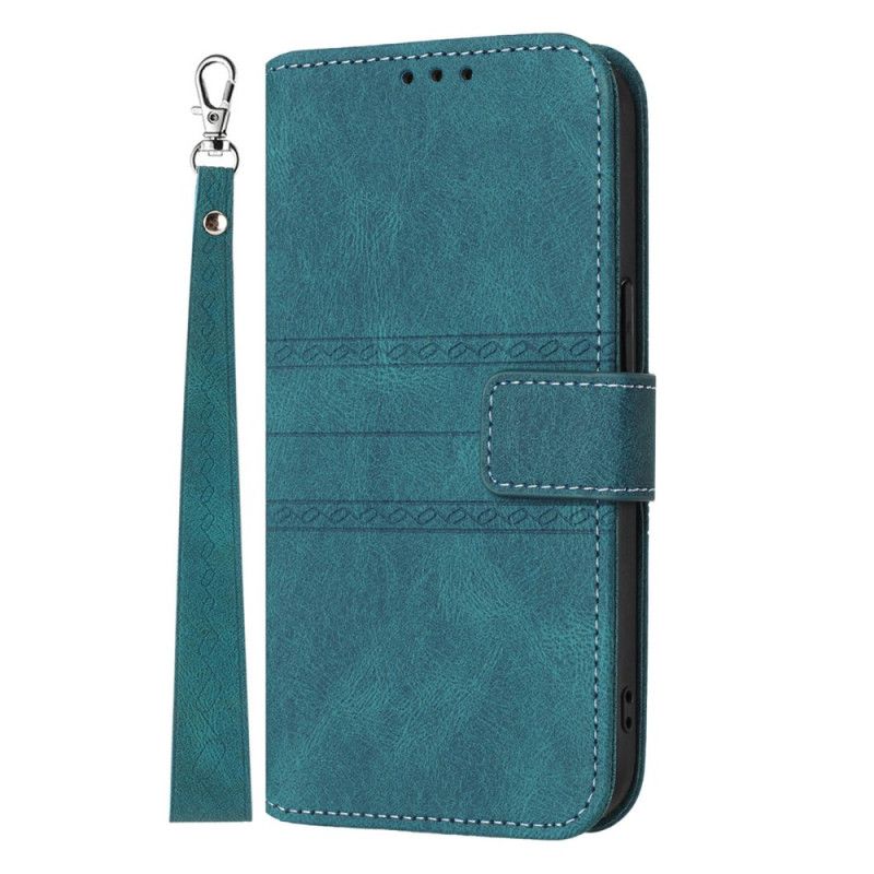 Leren Hoesje Voor Oppo Reno 13 5g Dubbele Fries Met Bandje