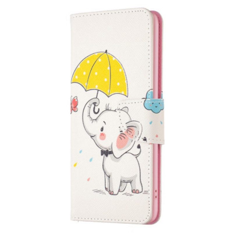 Leren Hoesje voor Xiaomi 13 Olifanten Paraplu