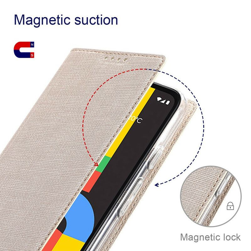 Folio-hoesje Google Pixel 5a 5g Telefoonhoesje Getextureerde Vili Dmx