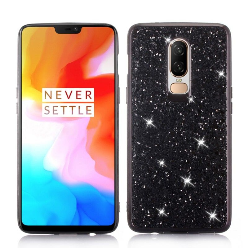 Case Hoesje OnePlus 6 Rood Zwart Telefoonhoesje Ik Ben Glitter