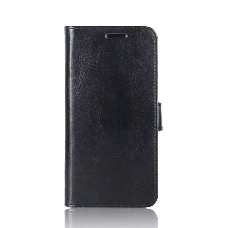 Flip Case Leren OnePlus 6 Wit Zwart Leereffect