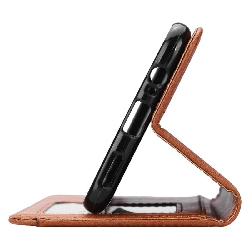 Folio-hoesje voor OnePlus 6 Rood Zwart Kaarthouder Van Imitatieleer