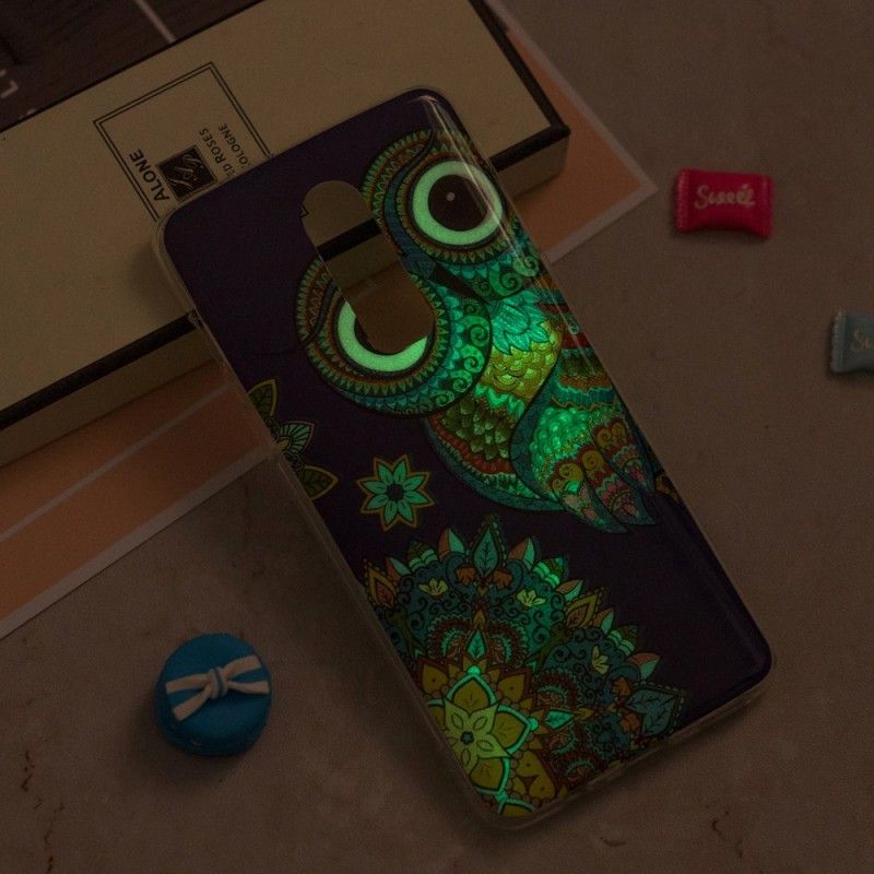 Hoesje OnePlus 6 Fluorescerende Mandala-Uil