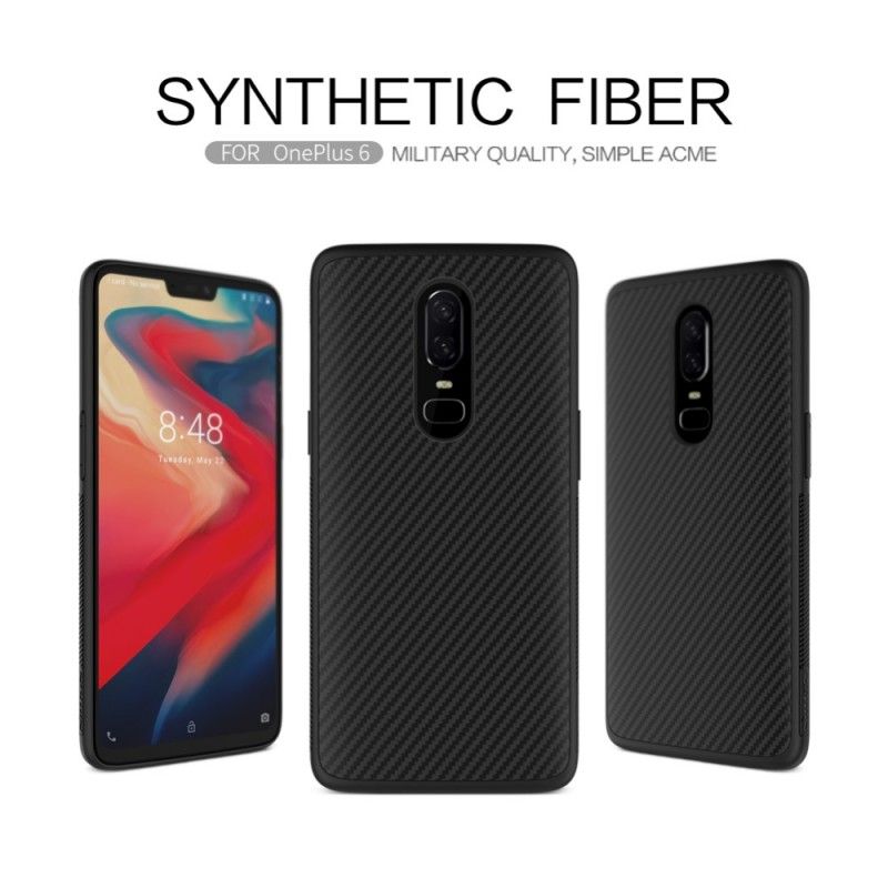 Hoesje voor OnePlus 6 Nillkin Kunstvezel En Magneetfolie