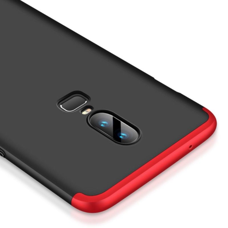 Hoesje voor OnePlus 6 Rood Zwart Afneembare Gkk