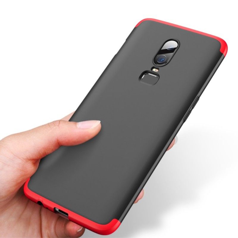Hoesje voor OnePlus 6 Rood Zwart Afneembare Gkk