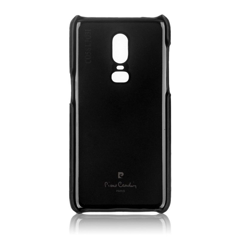 Hoesje voor OnePlus 6 Rood Zwart Pierre Cardin Leer