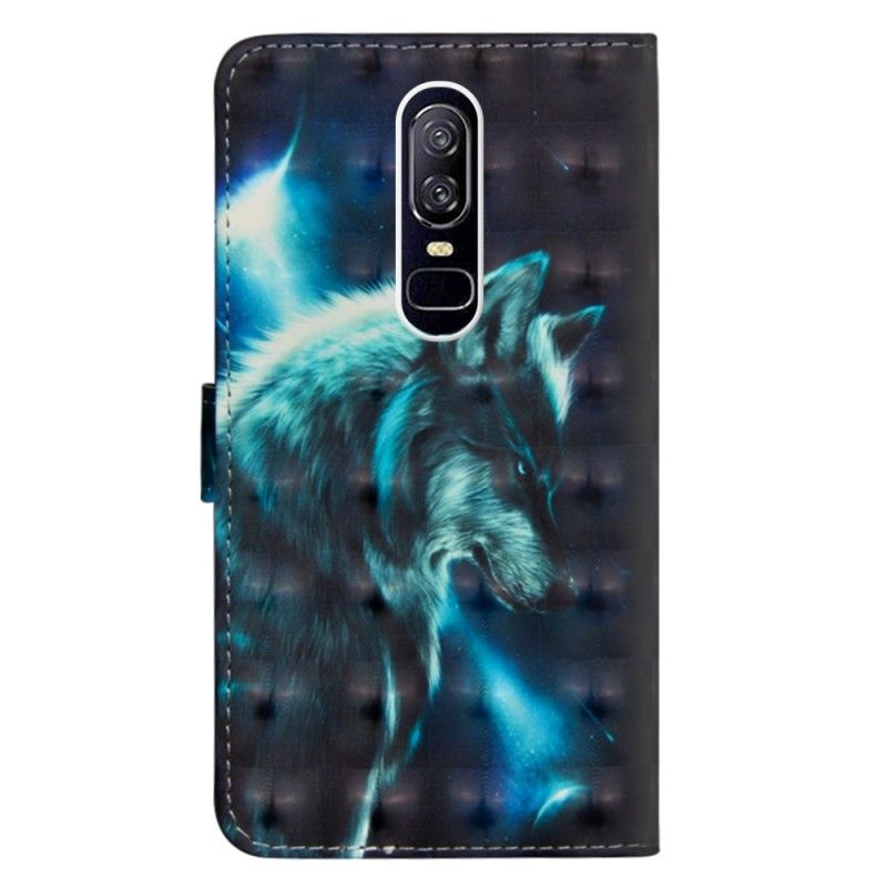 Leren Hoesje OnePlus 6 Majestueuze Wolf