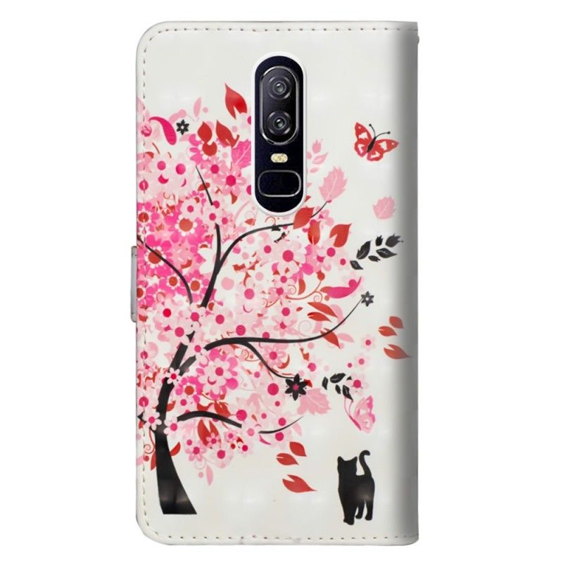 Leren Hoesje OnePlus 6 Roze Boom